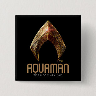 Justitieförbundet Metallisk Aquaman-symbol Knapp