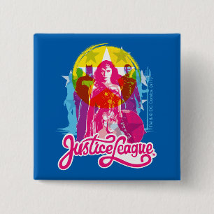 Justitieförbundet Retro Group & Logotyp Pop Art Knapp