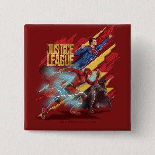 Justitieförbundet Superman, Flash och Batman Badg Knapp