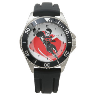 Justitieförbundet Superman Flying Noir Pop Art. Armbandsur