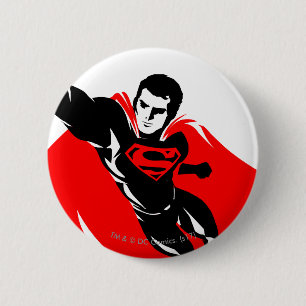 Justitieförbundet Superman Flying Noir Pop Art. Knapp