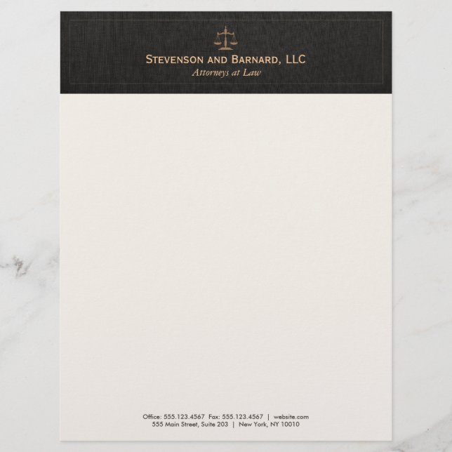 Justitiekreterare  Black Linen Brevhuvud (Framsida)
