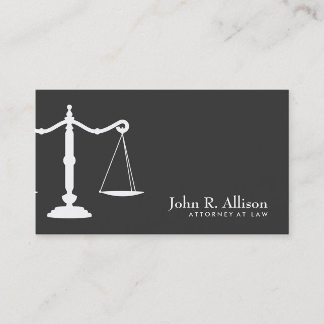 Justitieminister  Attorney Black and White 2 Visitkort (Framsida)
