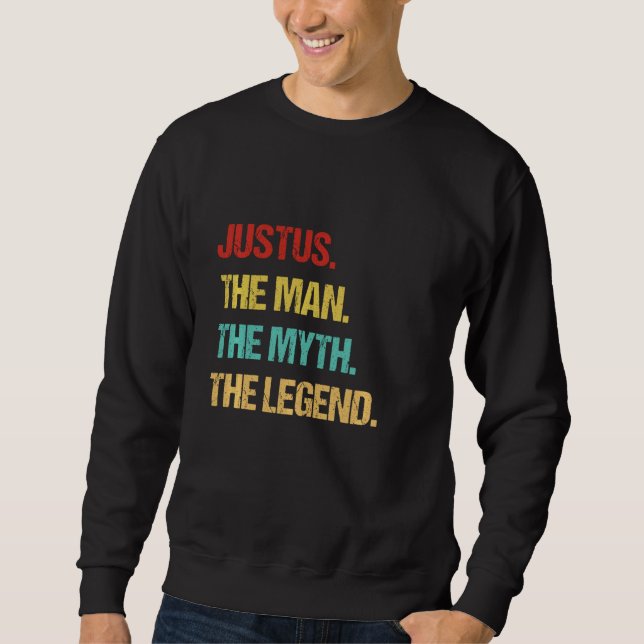 Justus mannen, myten, legend lång ärmad tröja (Framsida)