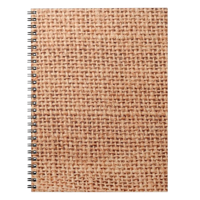 Jute bag sack beige färg brun anteckningsbok (Framsidan)