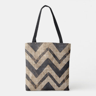 Jute Chevron Tote Bag Tygkasse