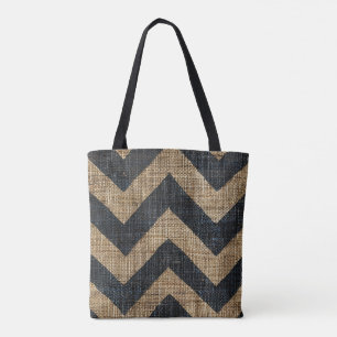 Jute Chevron Tote Bag Tygkasse