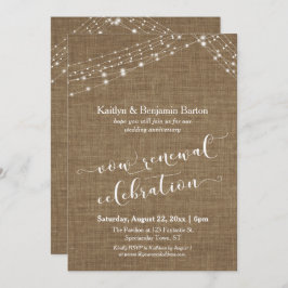 Jute Ljusslingar Förnyelsefirande av Löften Inbjudningar