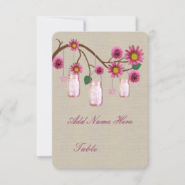 Jute rustic rosa murskedkar för bordskort