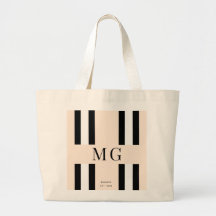 Jute shoppare med initialer Shopping bag, strandvä