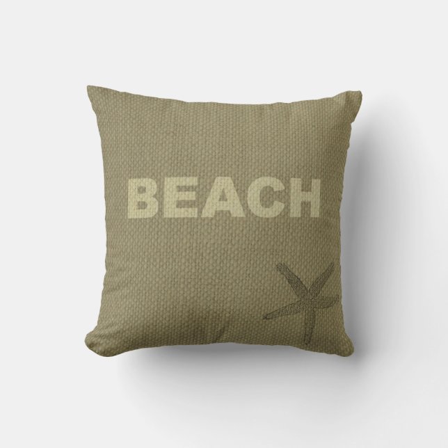 Jute, Tan, Stranddesignad Kuddslang Kudde (Framsida)