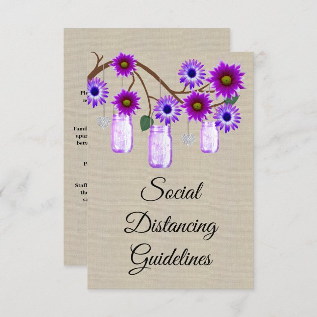 Jutesäck Lila Blommig Murad Glasburk Säkerhetsåtgä Tilläggskort (Fram/baksida)
