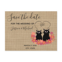 Jutesäck roliga söta tecknade katter spara datum