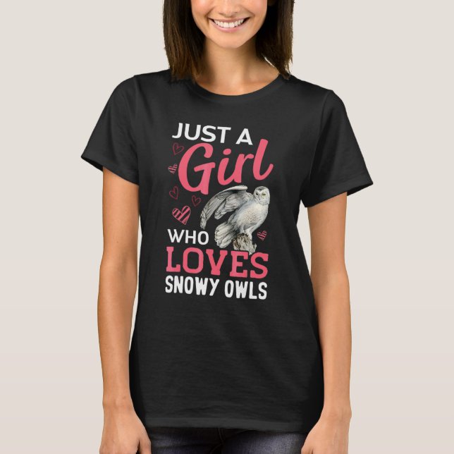 Juts A Girl Kärlek Snowy Uggla Bird Animal T Shirt (Framsida)
