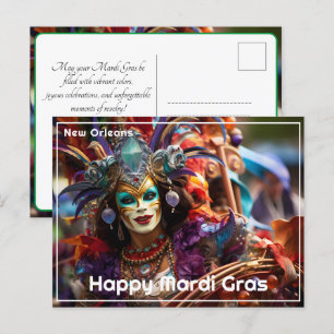 💚 💜 juvel Elegance: Mardi Gras Splendor Vykort