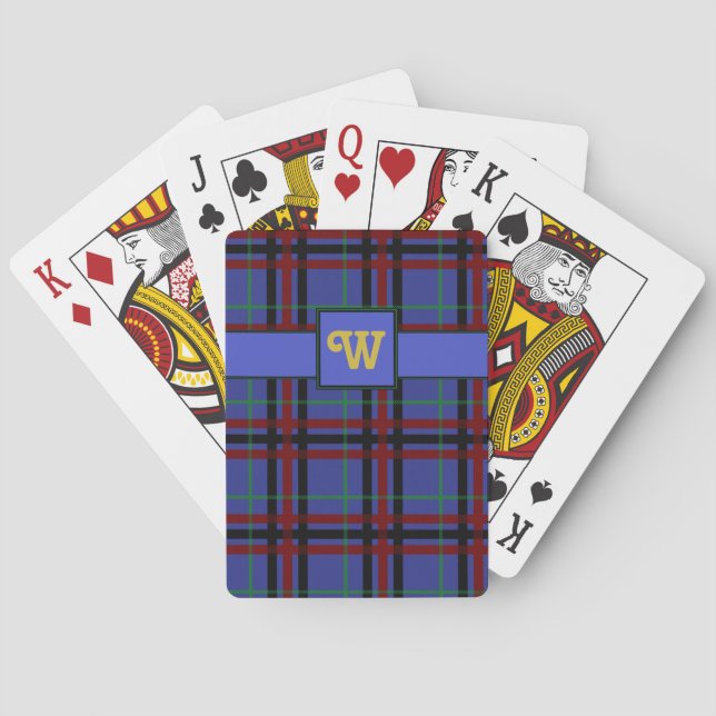 Juvel-Tonad plädklassiker som leker kort Spelkort (Baksidan)