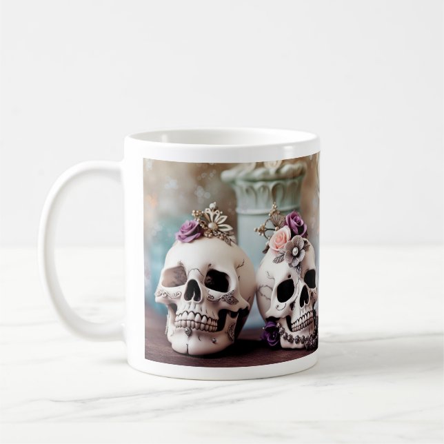 Juvelbesatta Dödskallar Kaffemugg (Vänster)