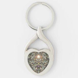 JuvelBling stil Twisted Heart Silverfärgad Nyckelring