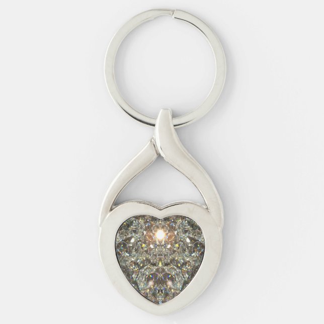 JuvelBling stil Twisted Heart Silverfärgad Nyckelring (Framsidan)