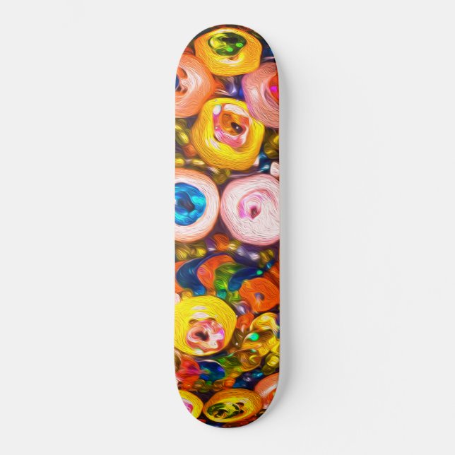 Juveler av färgknapp mini skateboard bräda 18,5 cm (Framsida)