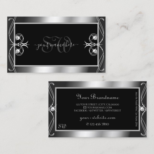 Juveler från lyxornate Black Silver Gnistra Initia Visitkort (Fram/baksida)