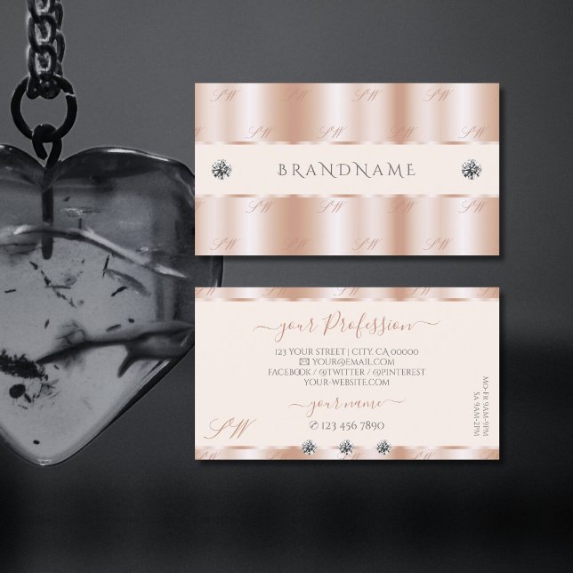 Juveler Initialer Luxe Glam Ro Gnistra Guld Visitkort (Skapare uppladdad)