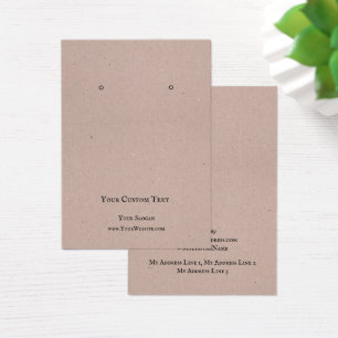 Juveler Visning Card, Light Brown Kraft Visitkort