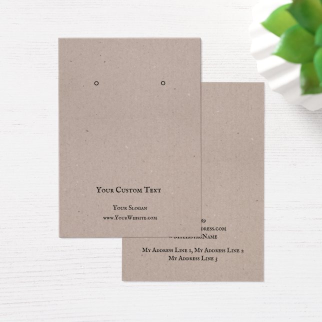 Juveler Visning Card, Light Brown Kraft Visitkort (Skivbord)