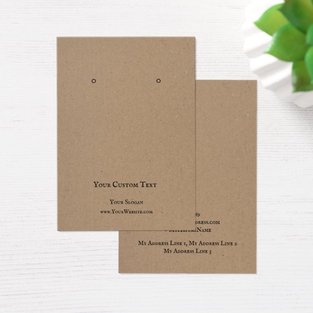 Juveler Visning Card, Rustic Brown Kraft Visitkort (Skivbord)