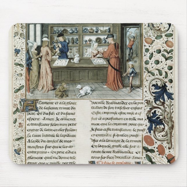 Juveleraren shoppar, från Lapidaire de Mandeville Musmatta (Framsidan)