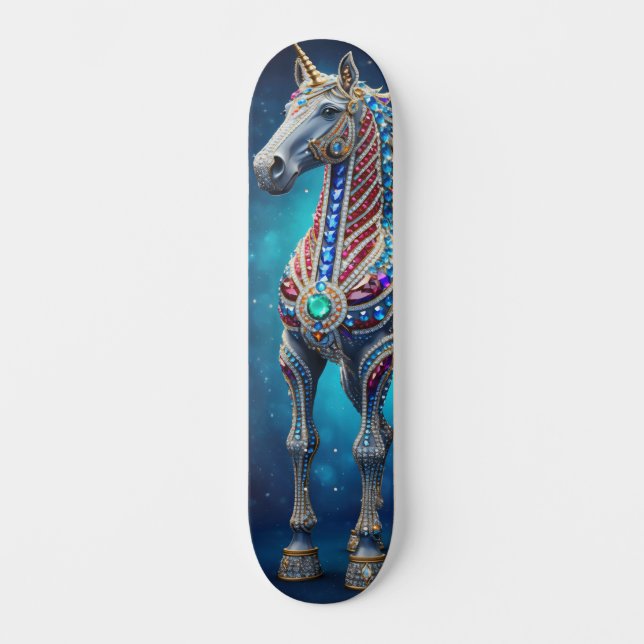 Juvelprydd Enhörning Mini Skateboard Bräda 18,5 Cm (Framsida)