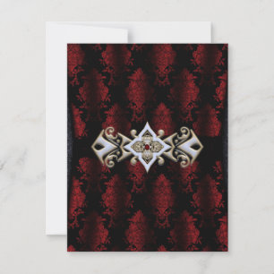 Juvelprydd klipp-damask Vampyr Goth Bröllop Inbjudningar