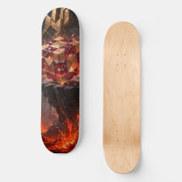 Juvelprydd kub på den vulkaniska avgrunden mini skateboard bräda 18,5 cm