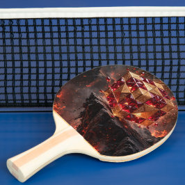 Juvelprydd kub på den vulkaniska branten pingisracket