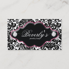 Juvelry Affärskort Rosa Damask Diamonds Visitkort