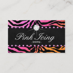 Juvelry Affärskort Zebra Lila Dot Orange Rosa Visitkort