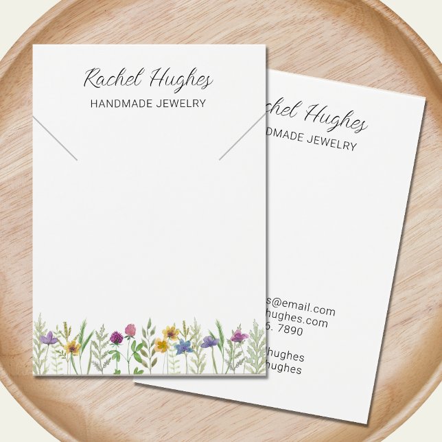 Juvelry Blommigt Necklace Visning Card Visitkort (Skapare uppladdad)