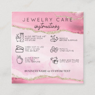 Juvelry Care Tack Rosa Guld Agate Business Tilläggskort