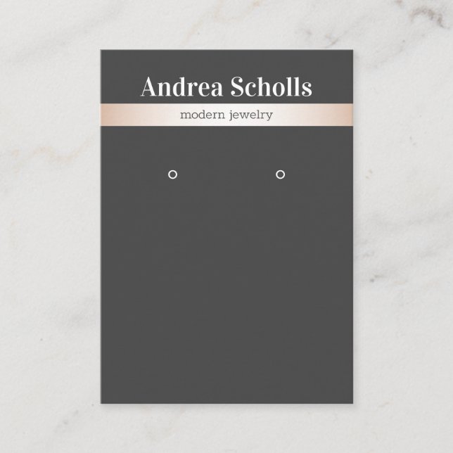 Juvelry Earring Visning elegant Guld Visitkort (Framsida)