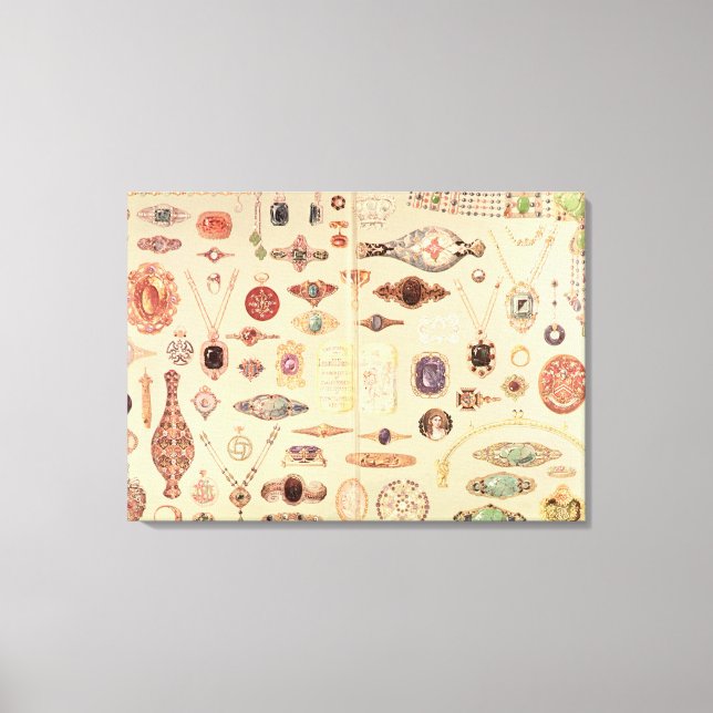 Juvelry från "Tiffany Catalog", 1890 Canvastryck (Framsida)