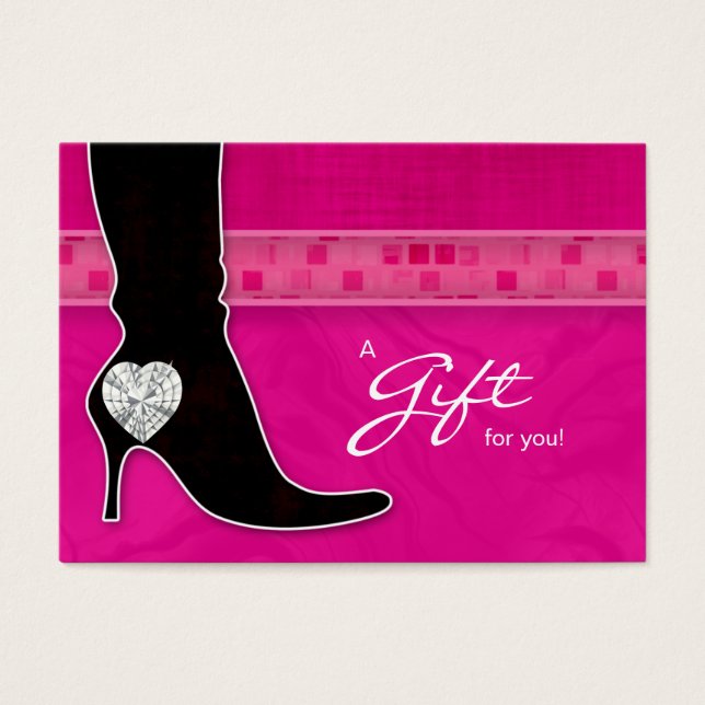 Juvelry Gift Card Spa Valentine Day Heart Boot Visitkort (Framsidan)