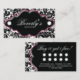 Juvelry Loyalty Card Rosa Damask Diamonds Lojalitetskort