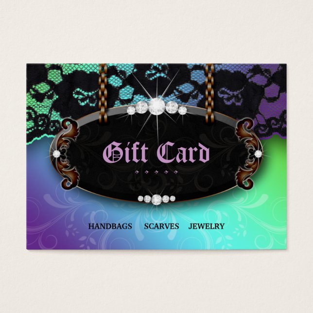Juvelry N Snöre Mode Lila Blue Gift Card Visitkort (Framsidan)