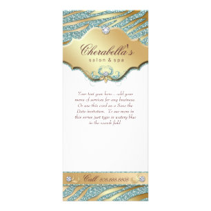 Juvelry Rack Card Teal Guld Gnistra Reklamkort