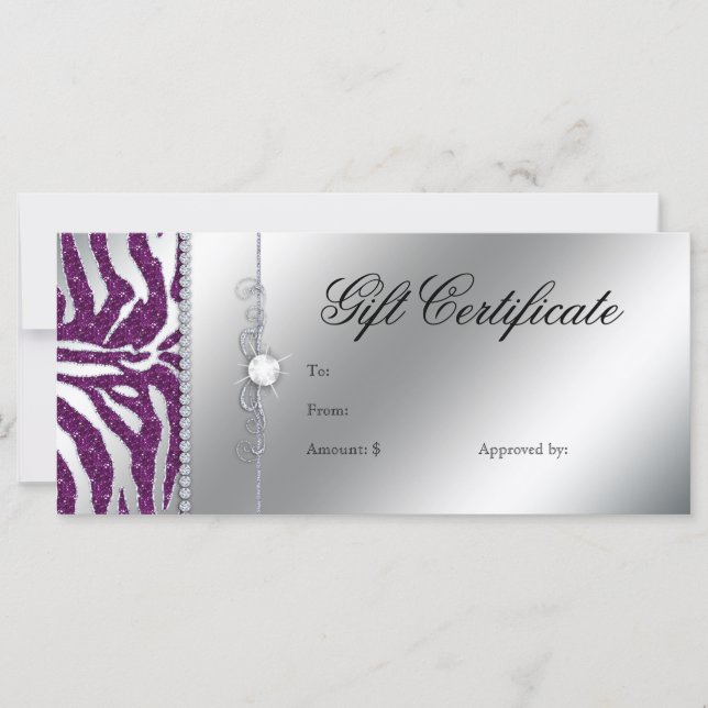 Juvelry Rack Card Zebra Lila Gnistra Silver (Framsida)