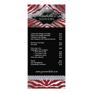 Juvelry Rack Card Zebra Luxury Gnistra Silver Red Reklamkort