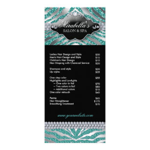 Juvelry Rack Card Zebra Luxury Teal Gnistra Silver Reklamkort