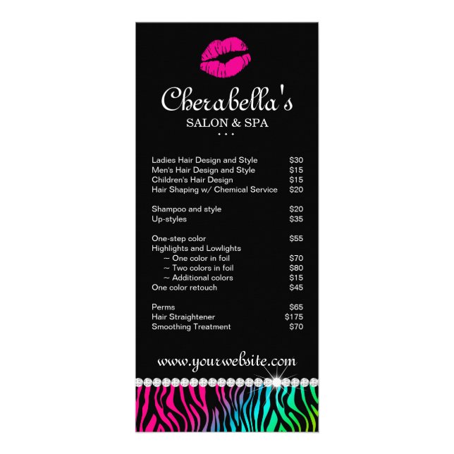Juvelry Salon Rainbow Rosa för Makeup-rackkort Reklamkort (Framsidan)