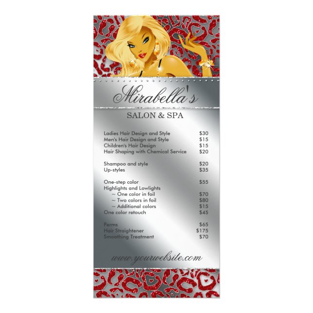 Juvelry Tanning Silver Gnistra Red Reklamkort (Framsidan)