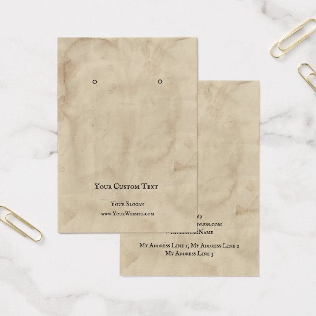 Juvelry Visning Card, Åldras Brown Struktur Visitkort (Kontor)
